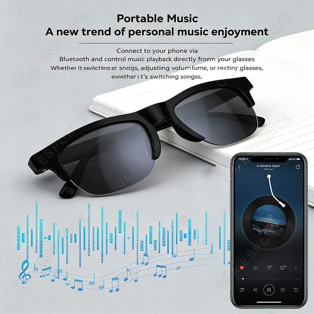 AI Smart Glasses HD Audio Blue - đánh giá và giá Smart Glasses Lens